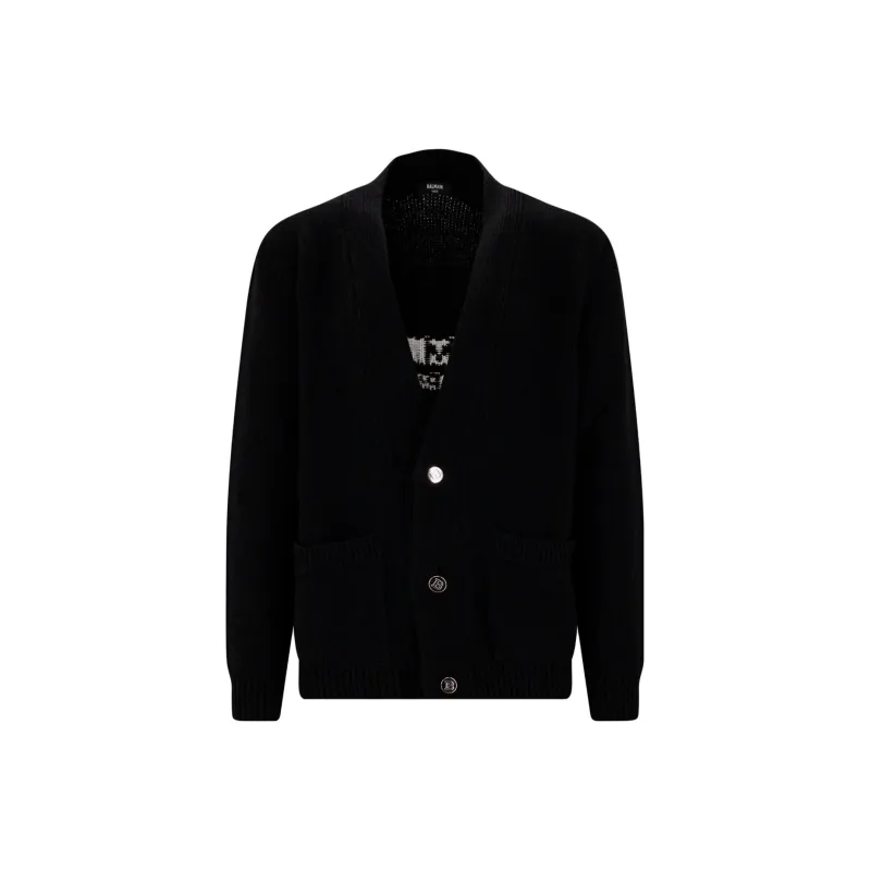 BALMAIN Logo jacquard Cardigan-0