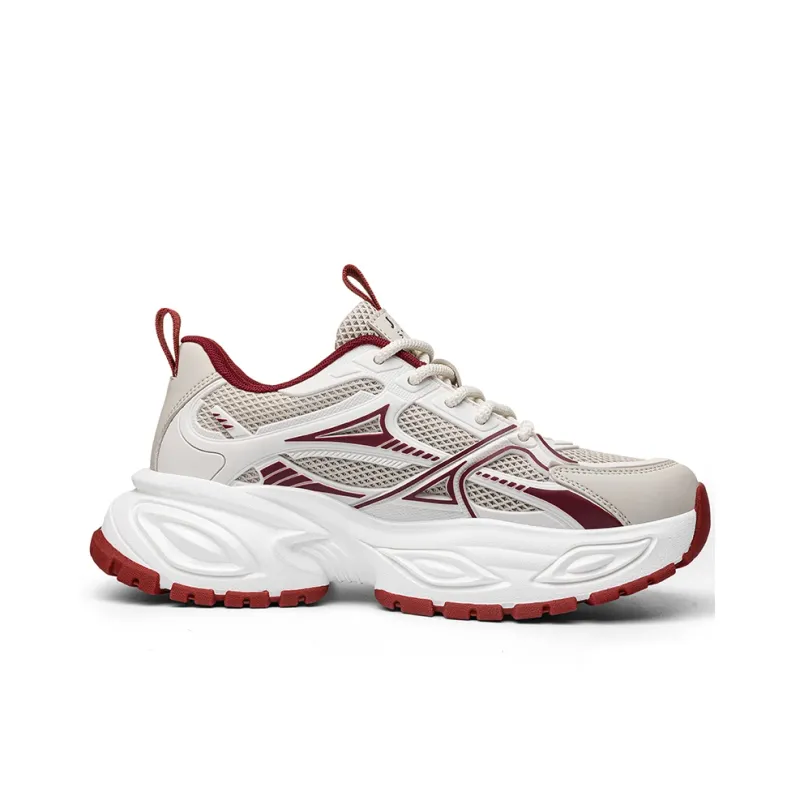 JEEP SPIRIT Anti-Slip Wear-Resistant Breathable Height Increasing Low-Top Chunky Sneakers Men's China Red-9