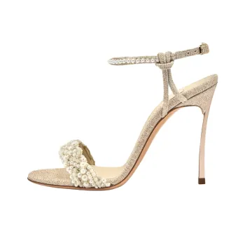 Casadei Pearlsway Blade One Strap Sandals 10cm Women's Gold