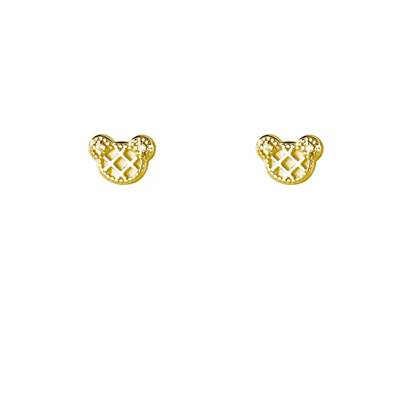 SHK Sterling Silver Stud Earrings Women's Silver/Gold-4