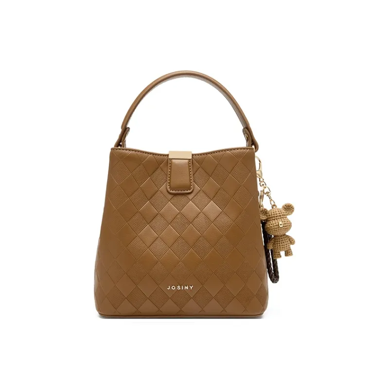 JOSINY PU With Cow Leather Handbag Regular Women's Apricot/Brown-7