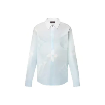 LOUIS VUITTON Monogram Printed Long Sleeved Cotton Poplin Shirt