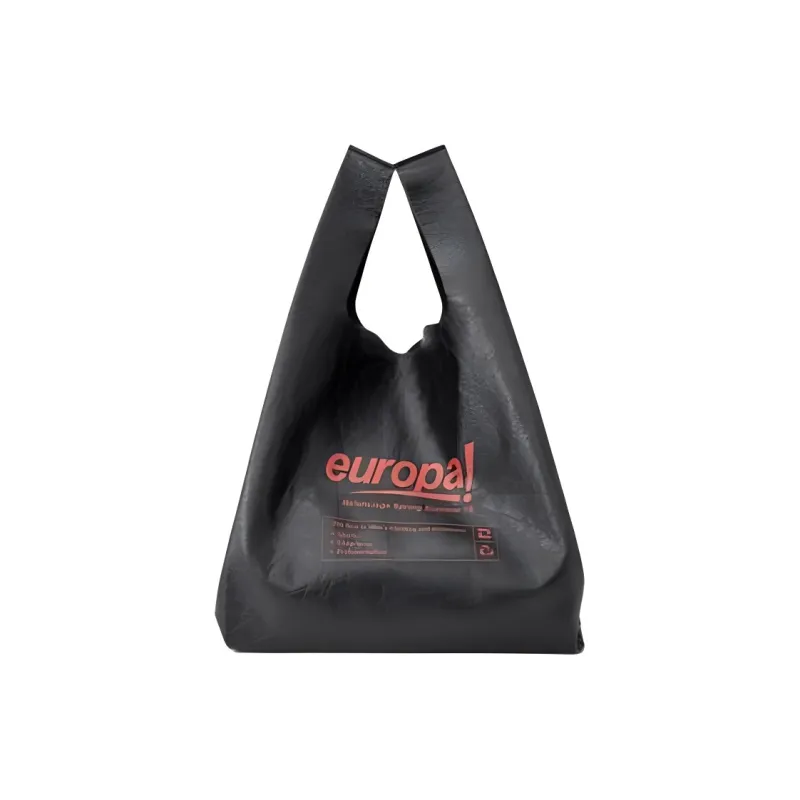 Balenciaga Leather Tote Bag Shopping Bag Shoulder Bag Handbag Medium Size Women's Black Red-0