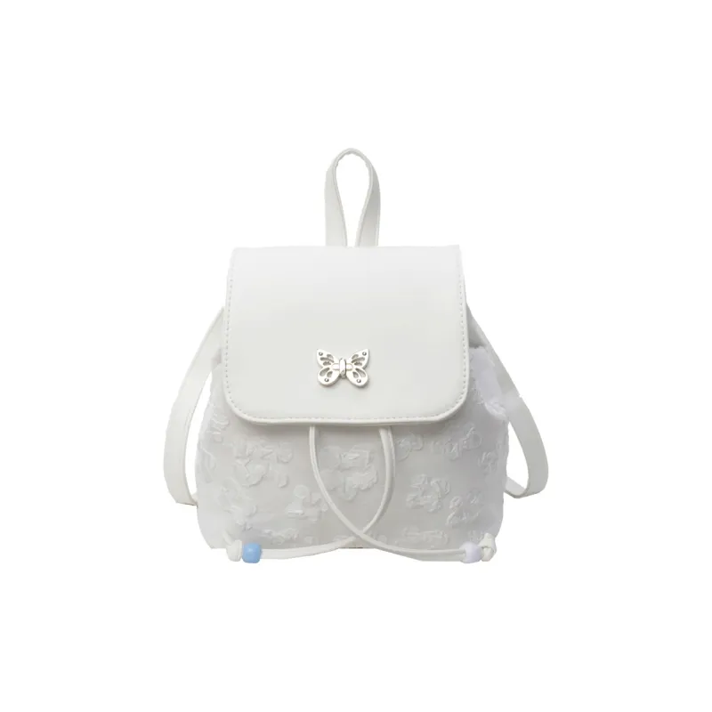 Yalu PU Backpack Women's Black/Ecru/Blue-8