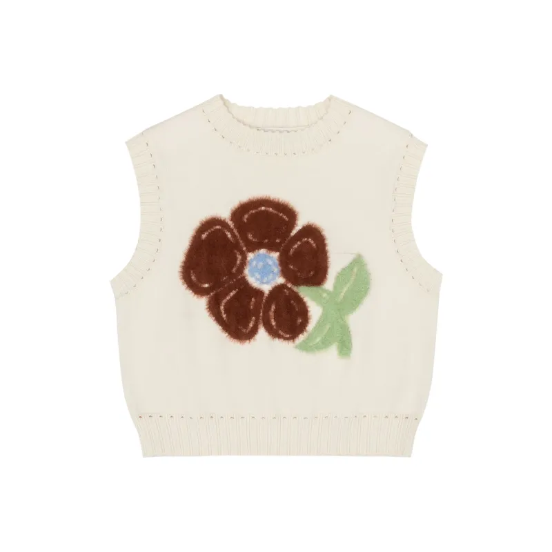 MostwantedLab Vintage Flower Tank Top Unisex Ecru-2