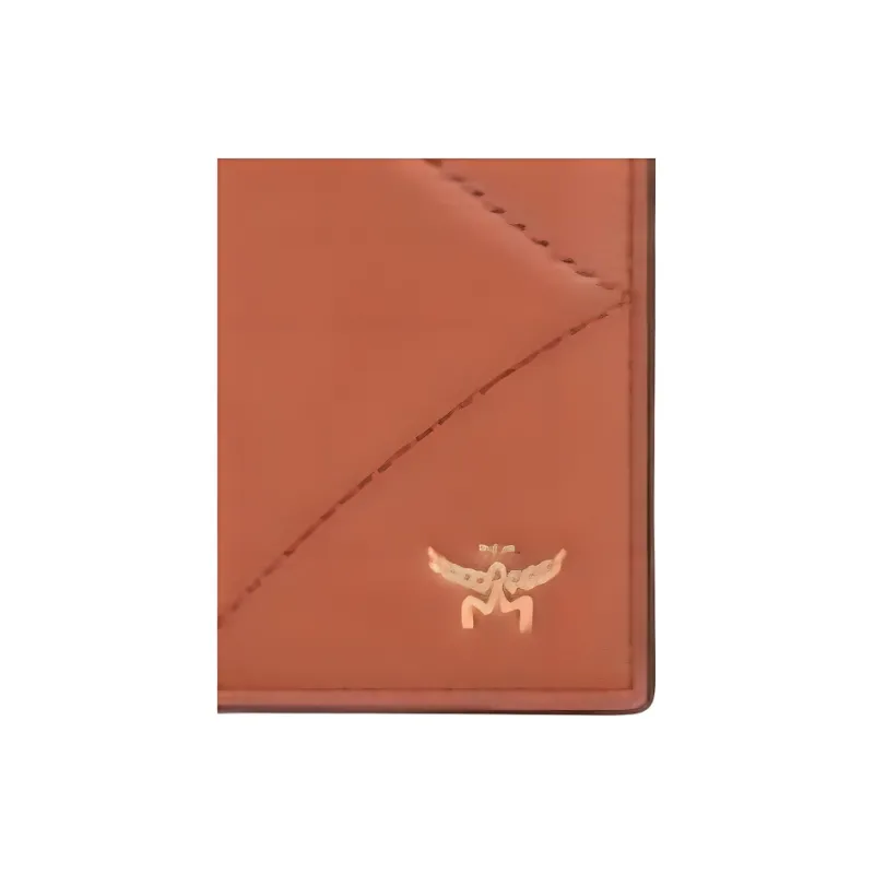 MCM Calfskin Wallet Small Size Men's Coconut Shell Brown-2