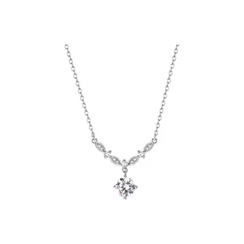 PUENTE S999 Silver Inlaid Cubic Zirconia Necklaces Women's
