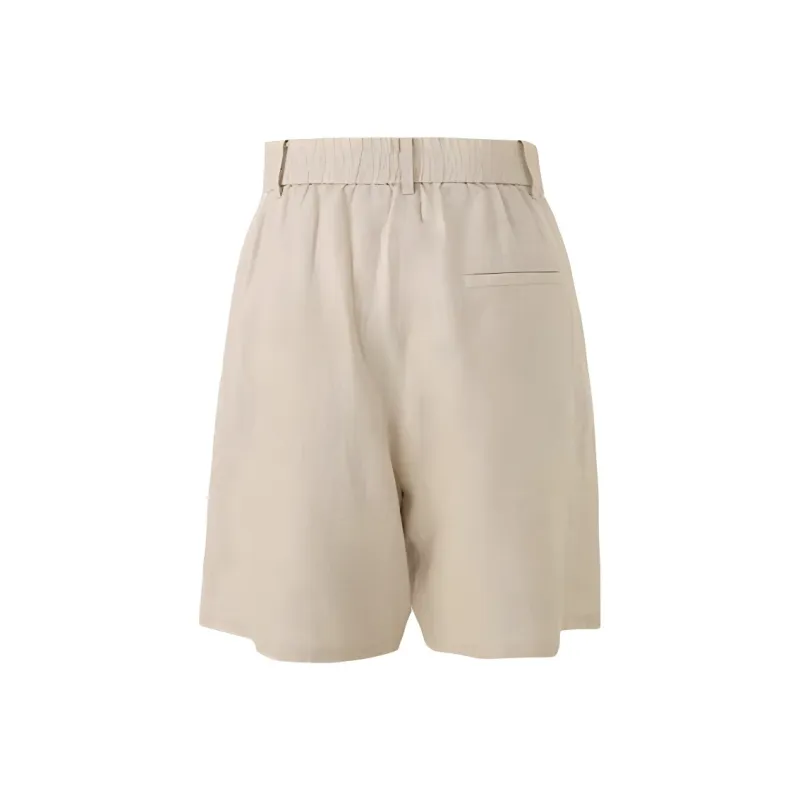 YALIDA Casual Shorts Women's Beige-1