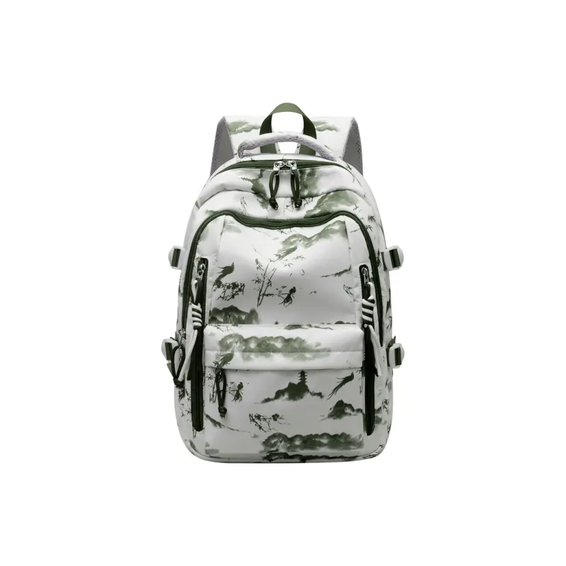 Single Warehouse Nylon Backpack Unisex Black/Burgundy/Green/Sky Blue/Pink-10