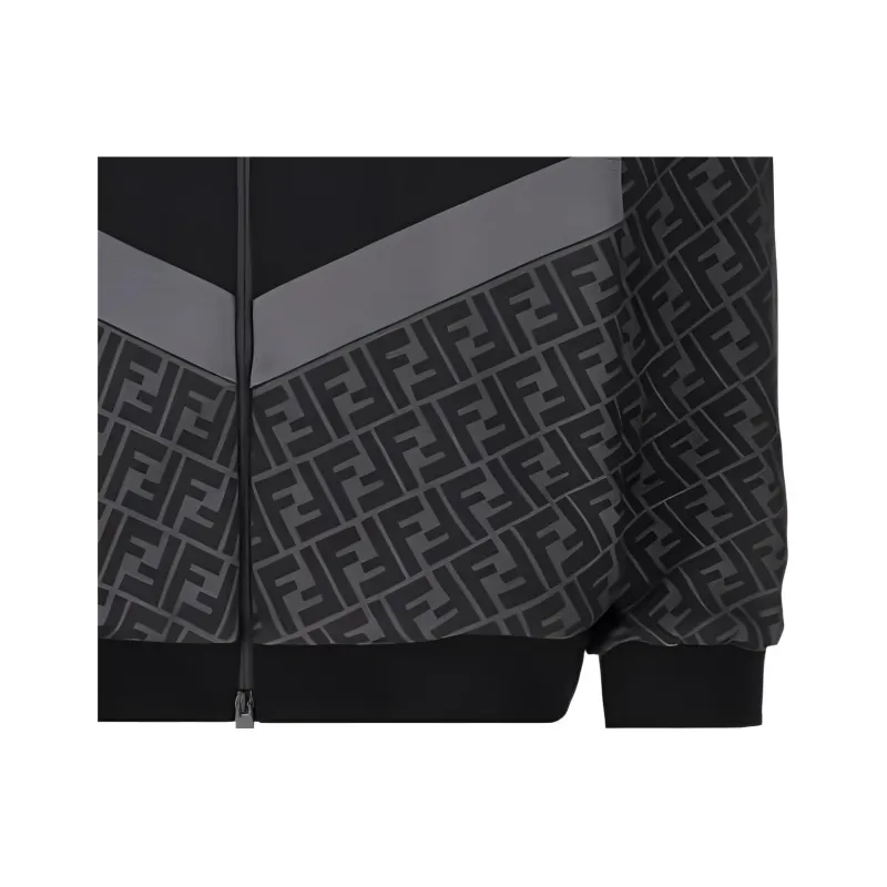 FENDI Ff Motif Zip Up Hoodie-4