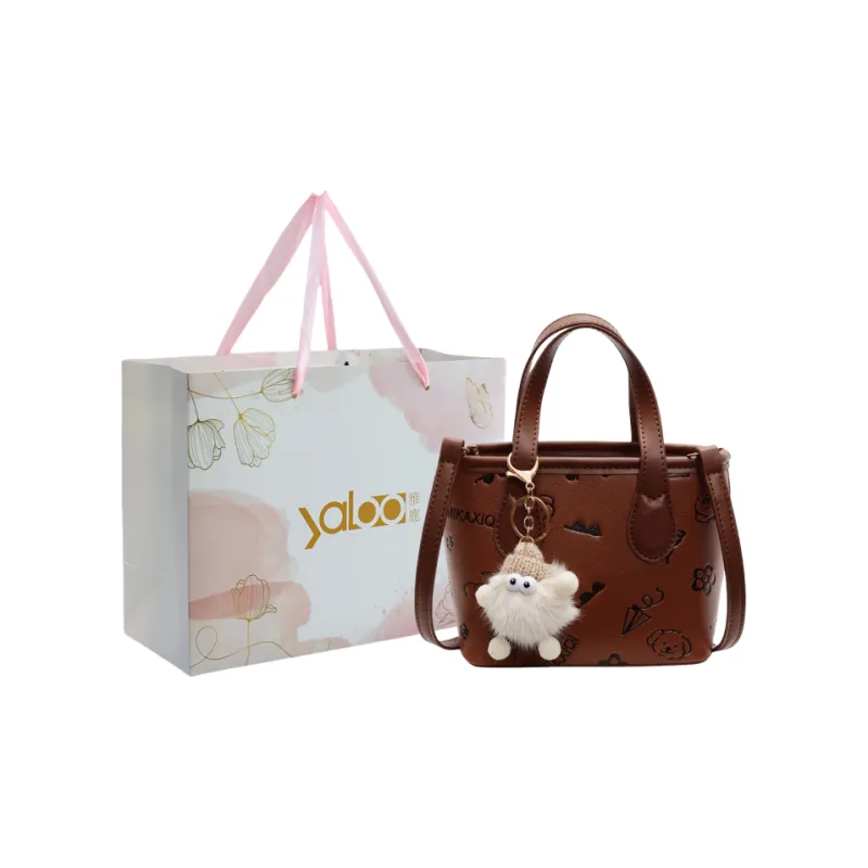 Yalu PU Handbag Regular Unisex White/Black/Pink/Brown-14