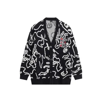 LiNing CNY Wanshi Green Pine Series Knitwear Unisex Black All Over Print