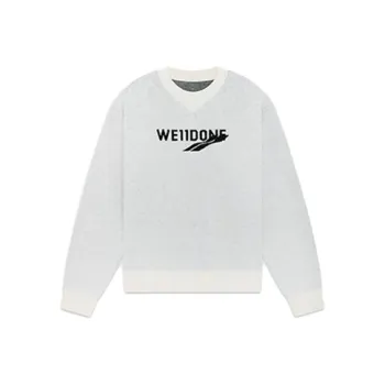 WE11DONE Logo Intarsia knit Crew neck Jumper