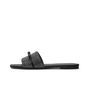CHARLES&KEITH Composite Sole Slide Slippers 1cm Women's BLACK TEXTURED Black Textured