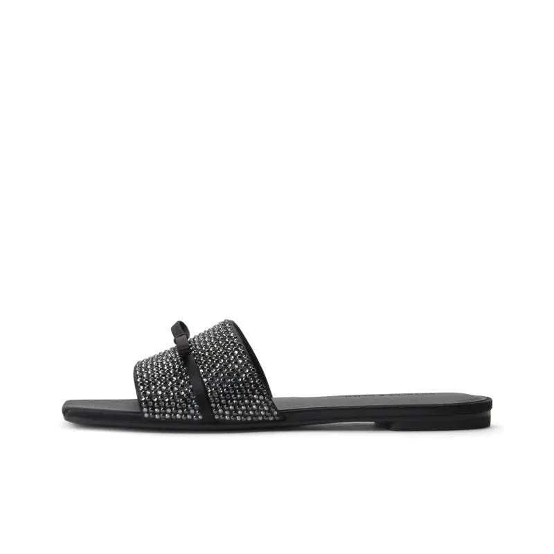 CHARLES&KEITH Composite Sole Slide Slippers 1cm Women's BLACK TEXTURED Black Textured-0