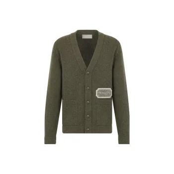 DIOR Homme Logo Patch V Neck Cardigan