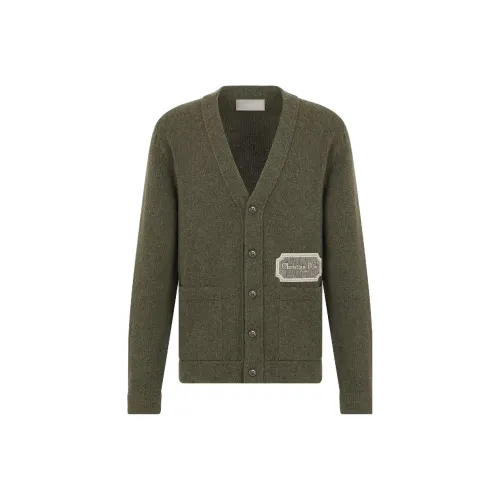 DIOR Homme Logo Patch V Neck Cardigan
