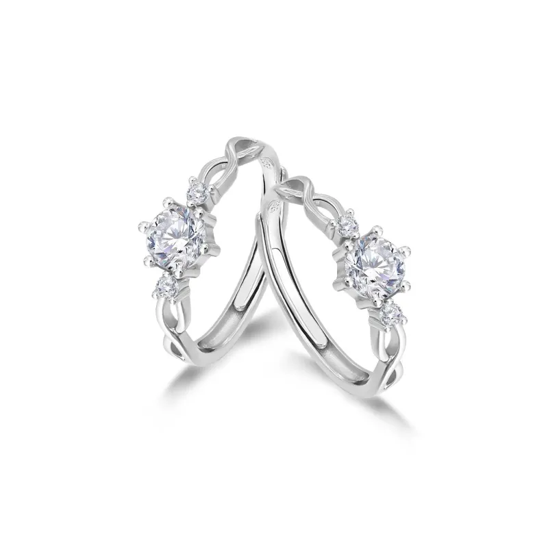 NUSQ Sterling Silver With Zircon Rings Unisex-11