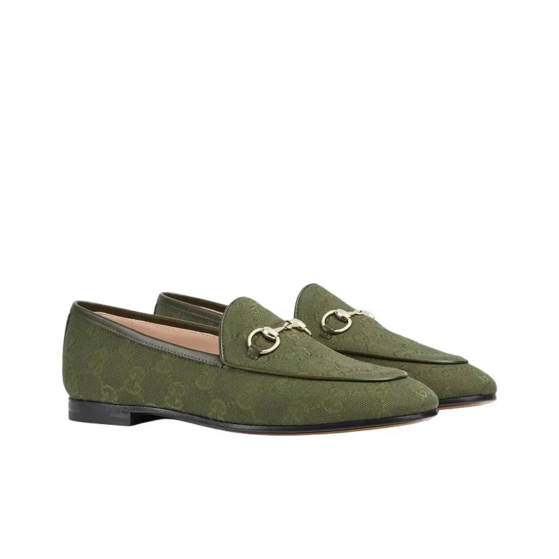 GUCCI Jordaan Casual Single Shoes Women's Green-2