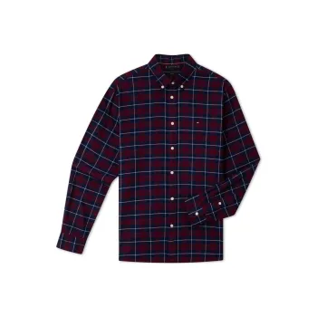 Tommy Hilfiger Shirt Men's Red Blue Plaid