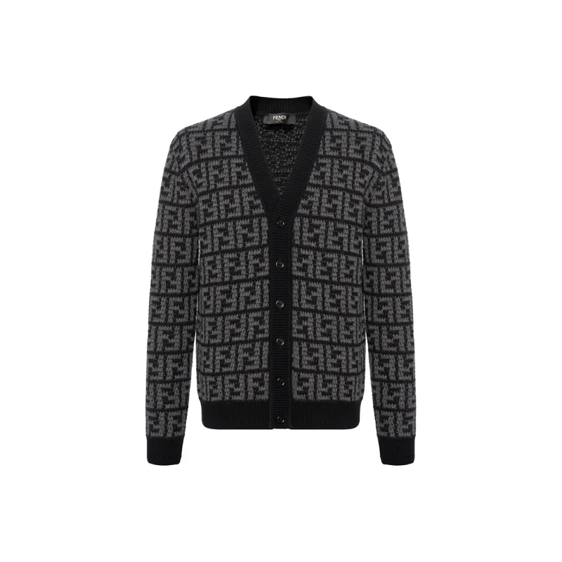 FENDI Monogrammed Button Up Cardigan-0