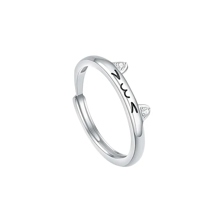 MGS 999 Fine Silver Niche Design Light Luxury Students Bestie Adjustable Opening Unisex-5