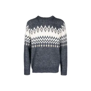 Brunello Cucinelli Argyle Check Long Sleeved Jumper