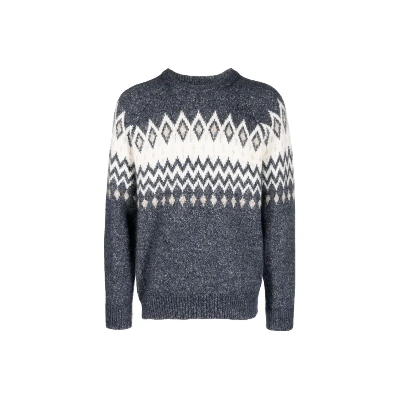 Brunello Cucinelli Argyle Check Long Sleeved Jumper-0