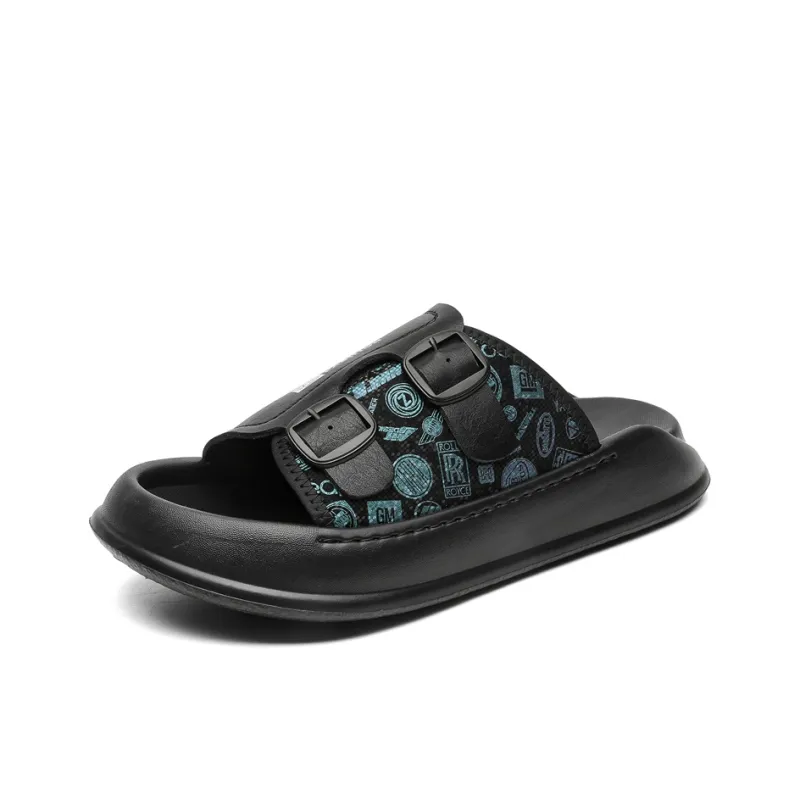 JIETEGONGYANG Rubber Sole Slip Resistant Abrasion Resistant Cushioning Slide Slippers Men's-3