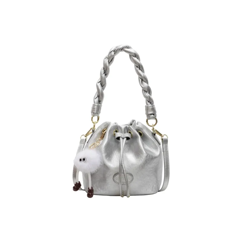 Yalu PU Shoulder Bag, Crossbody Bag, Handbag Regular Women's Black/Pink/Ecru/Silver-22
