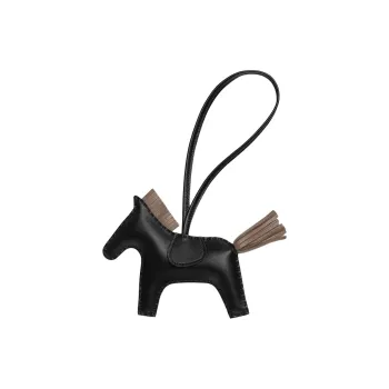 HERMES Rodeo Milo Lambskin Bag Accessory Unisex Black & Mummy
