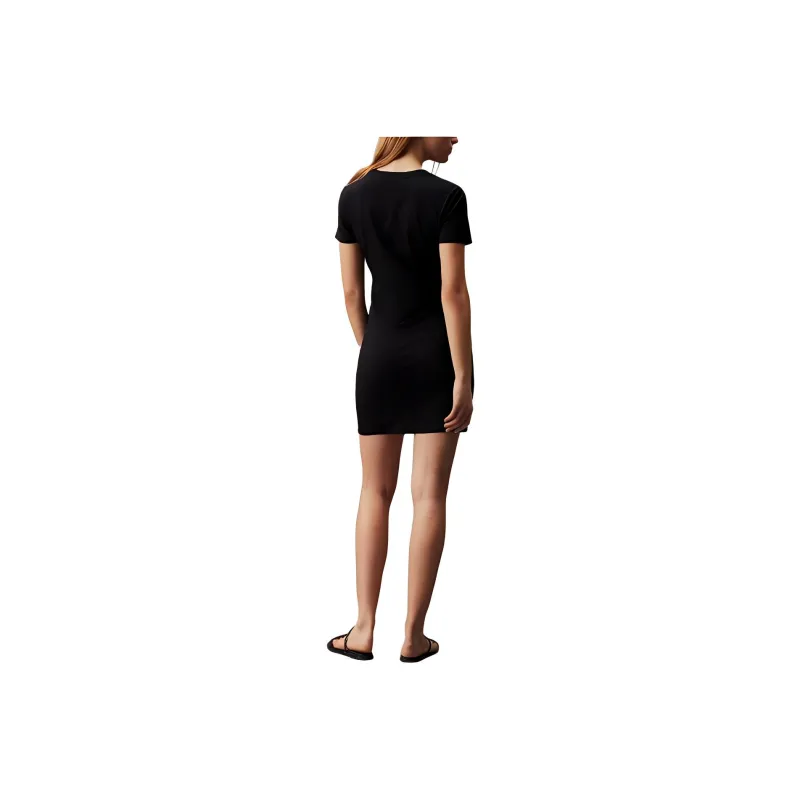 CALVIN KLEIN Monogram T Shirt Dress Short Sleeved Dress Women's Black-1