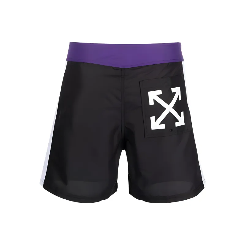 OFF WHITE Logo Printed Drawstring Swim Shorts-1