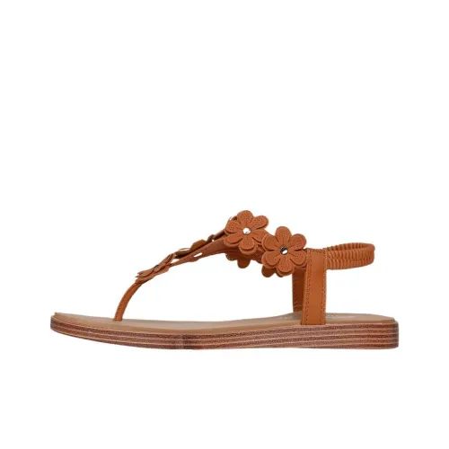 Skechers Quiet Abrasion Resistant Flip Flops Women's Brown