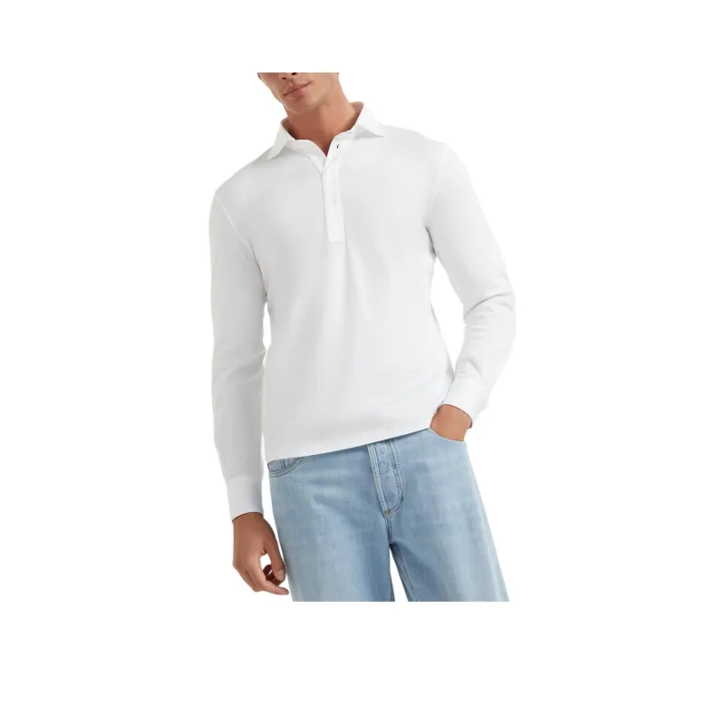 Brunello Cucinelli Long Sleeved Buttoned Polo Shirt-0
