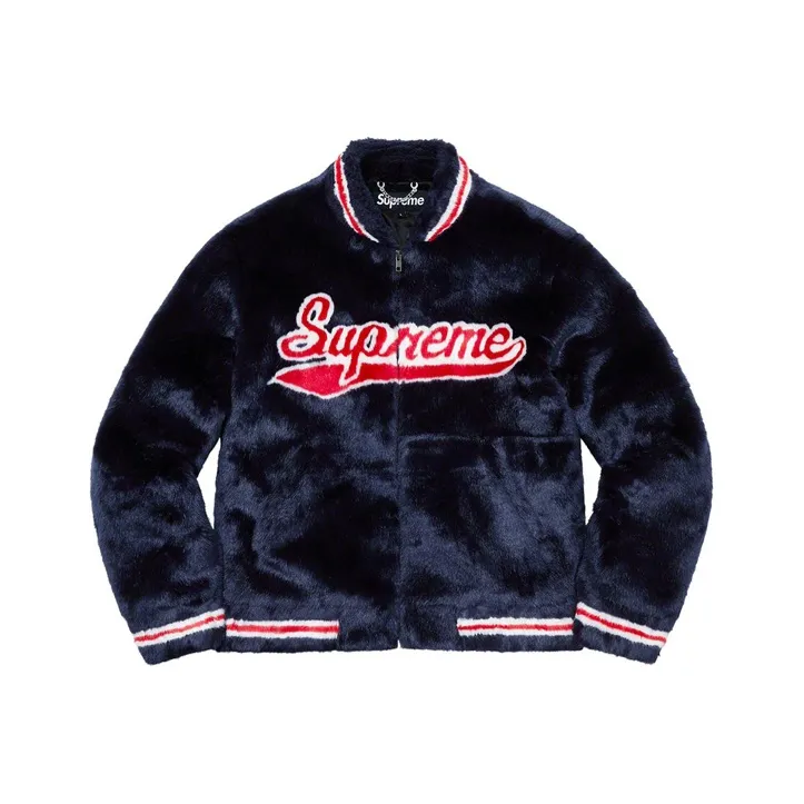 Supreme Faux Fur Varsity Jacket-0