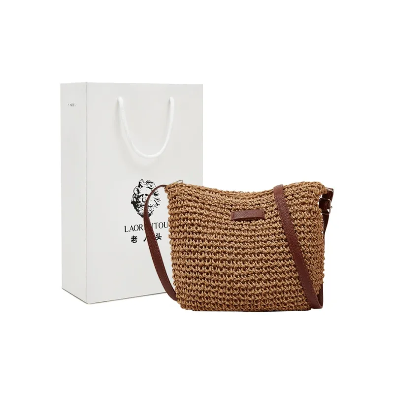 Old Man's Head Fabric Crossbody Bag Women's Beige/Light Brown-10