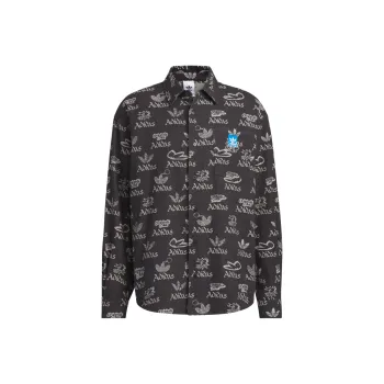 Adidas Originals CITY SKATE Shirt Men's Medium Denim Black/White