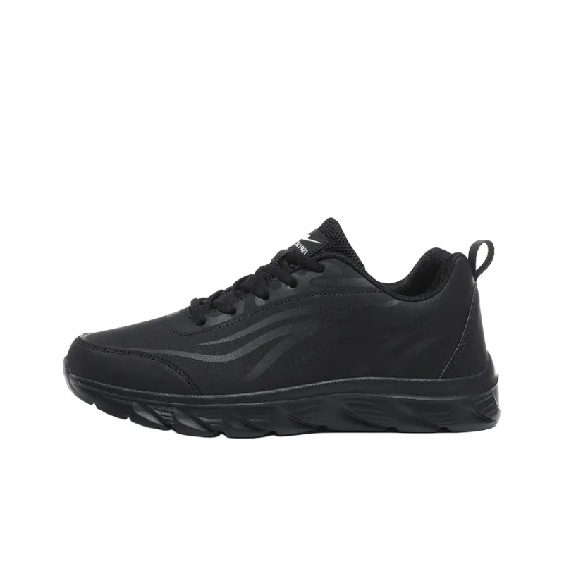 Binary Cushioning, Rebound, Lightweight, Anti slip Low Top Running Shoes Men's All Black-0