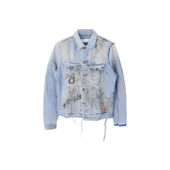 OFF WHITE Distressed Denim Jacket