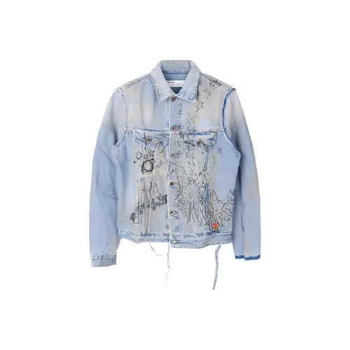 OFF WHITE Distressed Denim Jacket