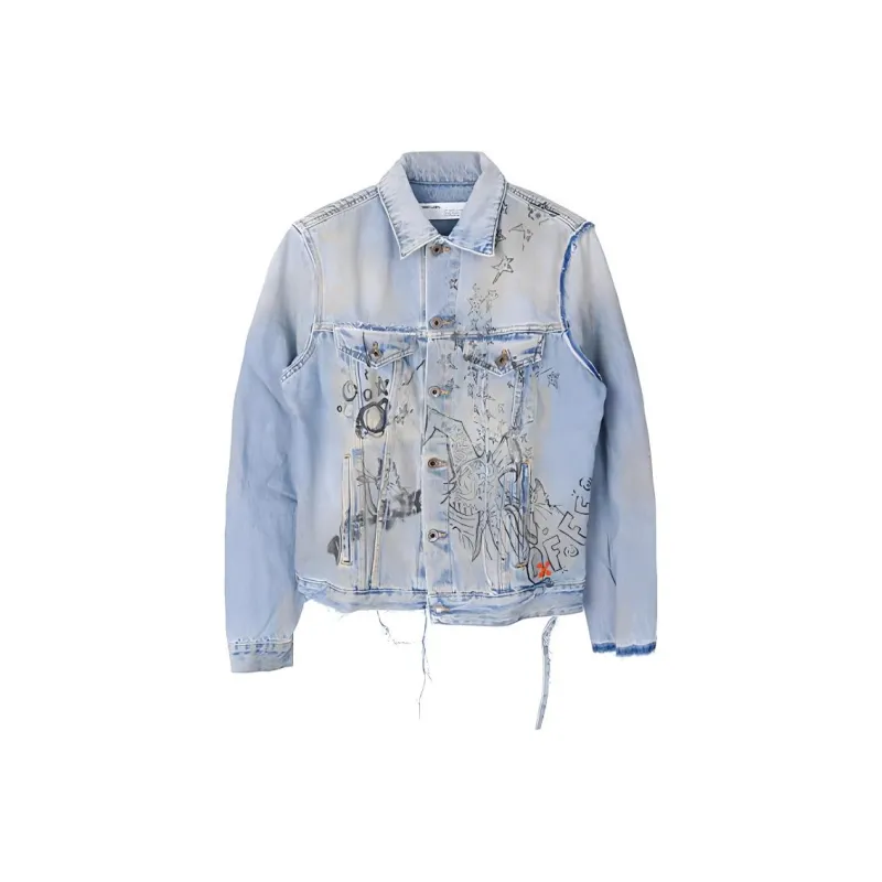 OFF WHITE Distressed Denim Jacket-0