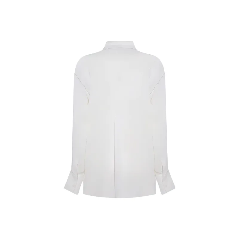 Fabiana Filippi Drop Shoulder Button Up Crepe Shirt-1