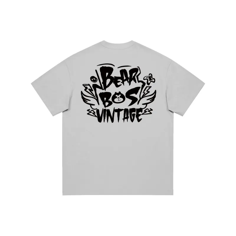 BOS BEAR T Shirt Unisex Black White Gray-4