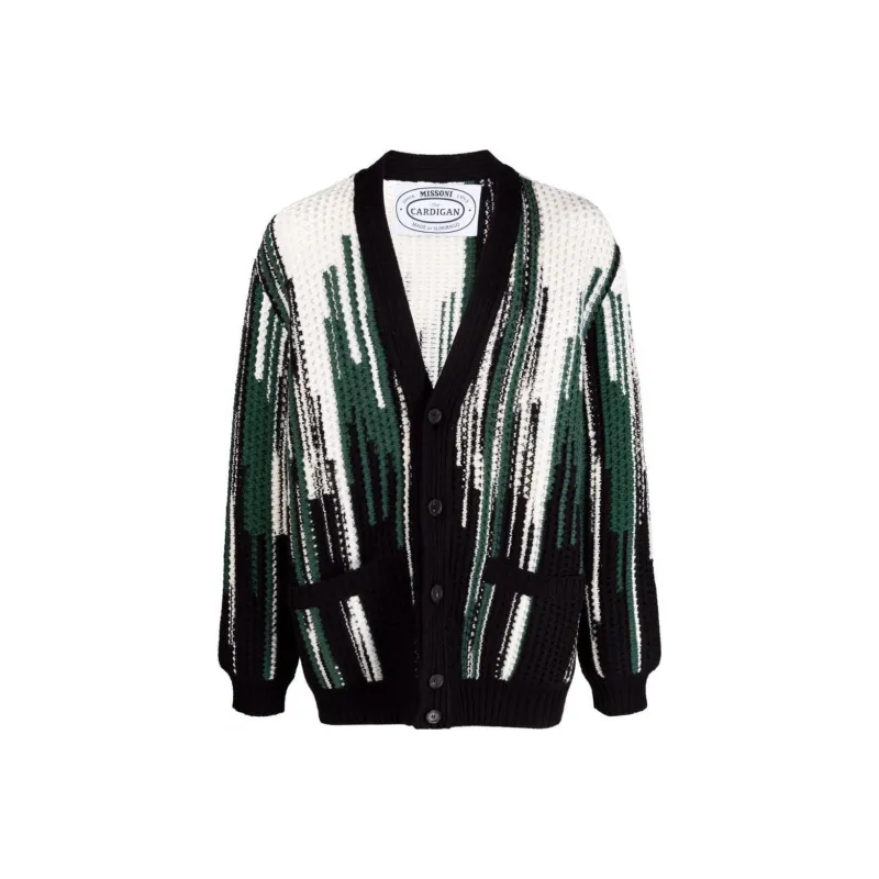 MISSONI Graphic Printed V Neck Buttoned Cardigan-0