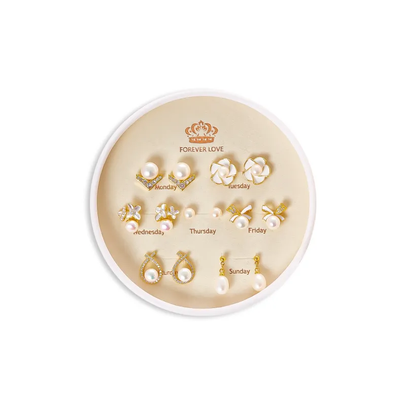 Taste The Color Pearl Stud Earrings Women's-1