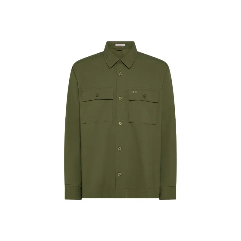 SUN68 Logo embroidered Shirt-0