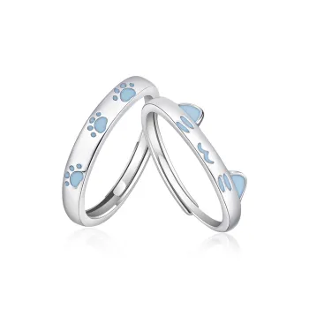 PEACE & CAT S999 Fine Silver Rings Unisex