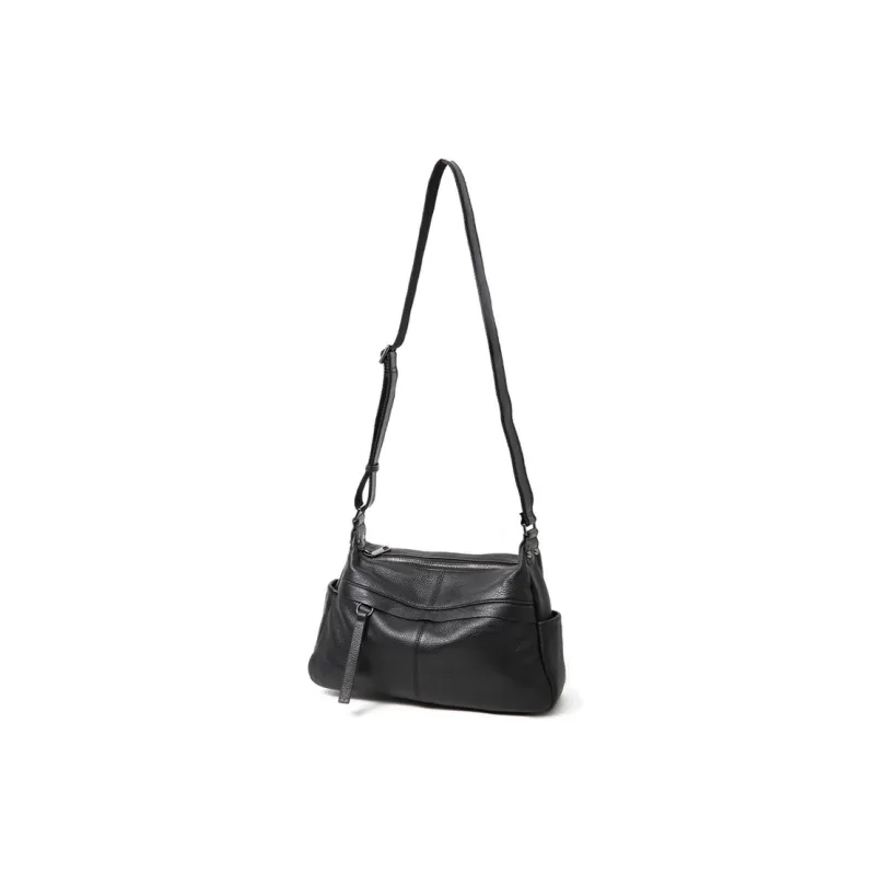 VANDEE Cow Leather Shoulder Bag Women's Black-2