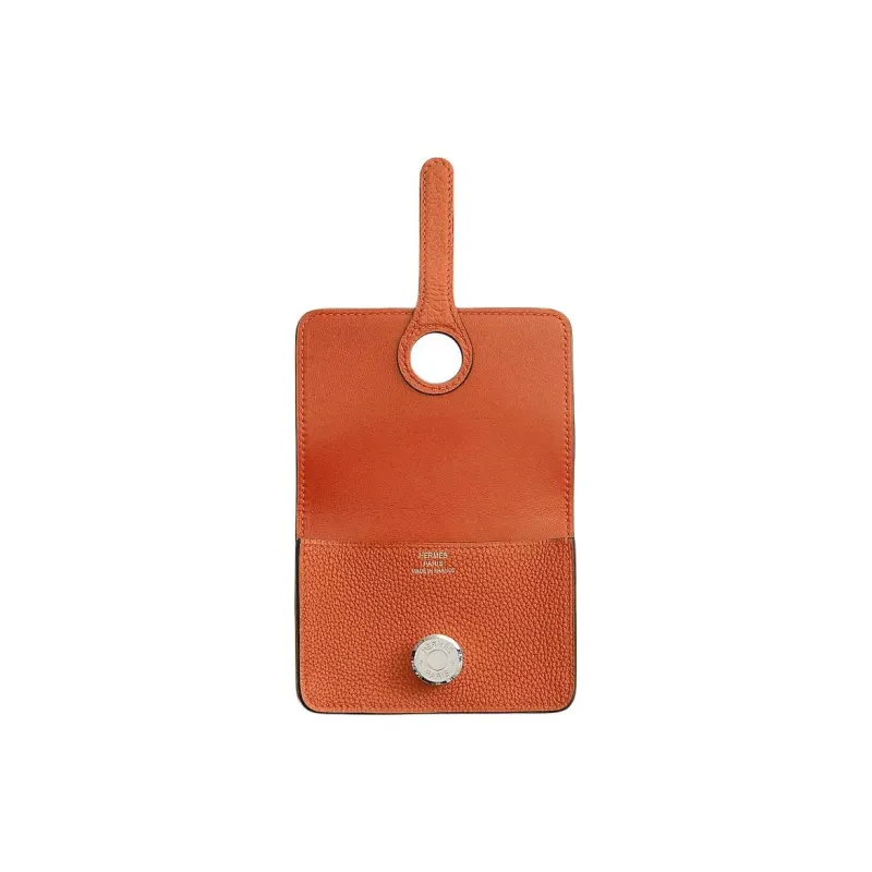 HERMES Dogon Togo Calfskin Card Holder Women's 93 Orange Hermes Orange/Orange-1